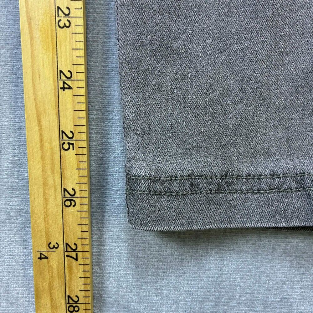 Flamingo Jeans Womens Large Moto Biker Stretch Gray Denim Zipper Ankle Pull On - Picture 7 of 9